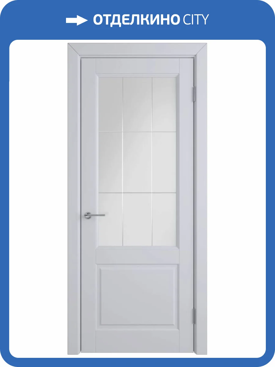 Межкомнатная дверь Владимирская Фабрика Дверей Dorren Cotton стекло Crystal Cloud 600x2000 фото 2