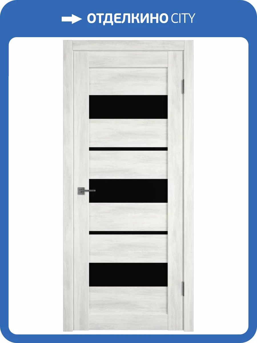 Межкомнатная дверь Владимирская Фабрика Дверей Atum 23 Nord Vellum стекло Black Gloss 600x2000 фото 2