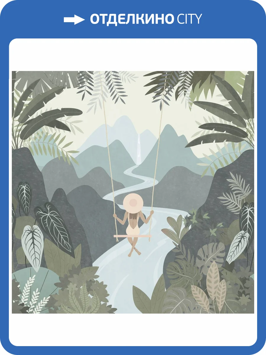 Бесшовные Eco обои Ortograf Serenity 34907 Девушка на качелях над водой Шелк OE-H фото 2