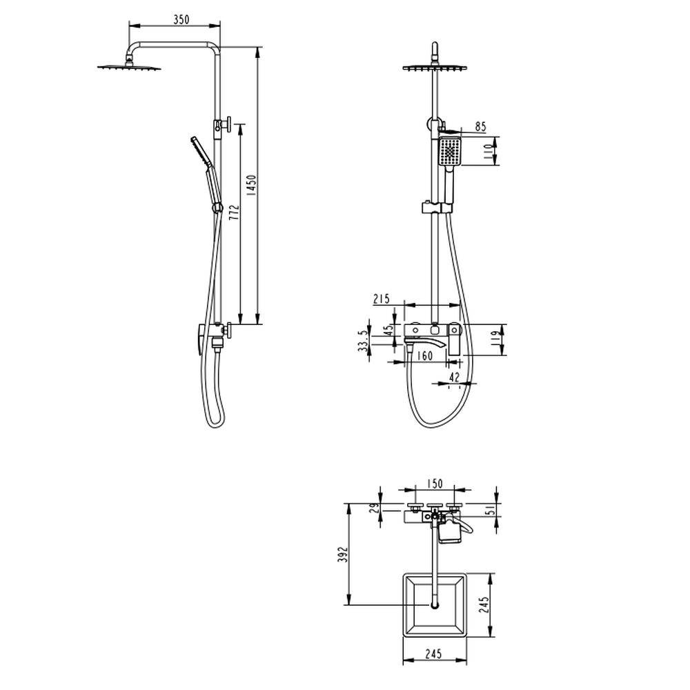 Душевая стойка Grocenberg GB7007-1BG графит фото 3