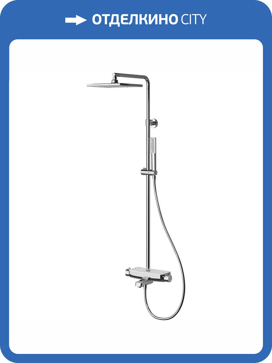 Душевая стойка Teska Mira DK3601C белое стекло, с термостатом, с изливом фото 5