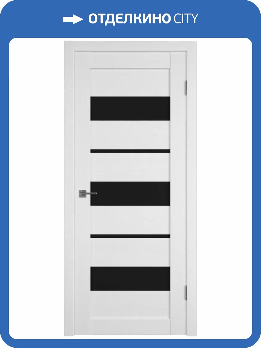 Межкомнатная дверь Владимирская Фабрика Дверей Atum 23 Snow стекло Black Gloss 800x2000 фото 2