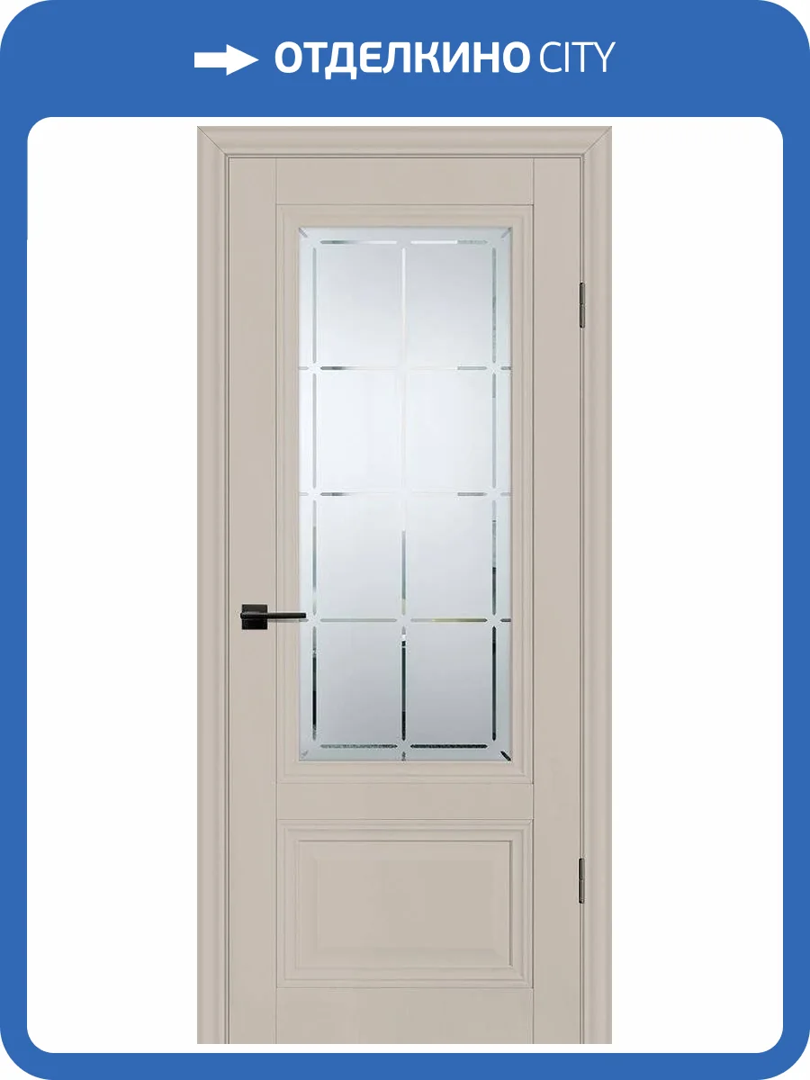 Межкомнатная дверь Profilo Porte PSC-37 полотно Шеллгрей, стекло cатинат с художественной гравировкой 800x2000 фото 2