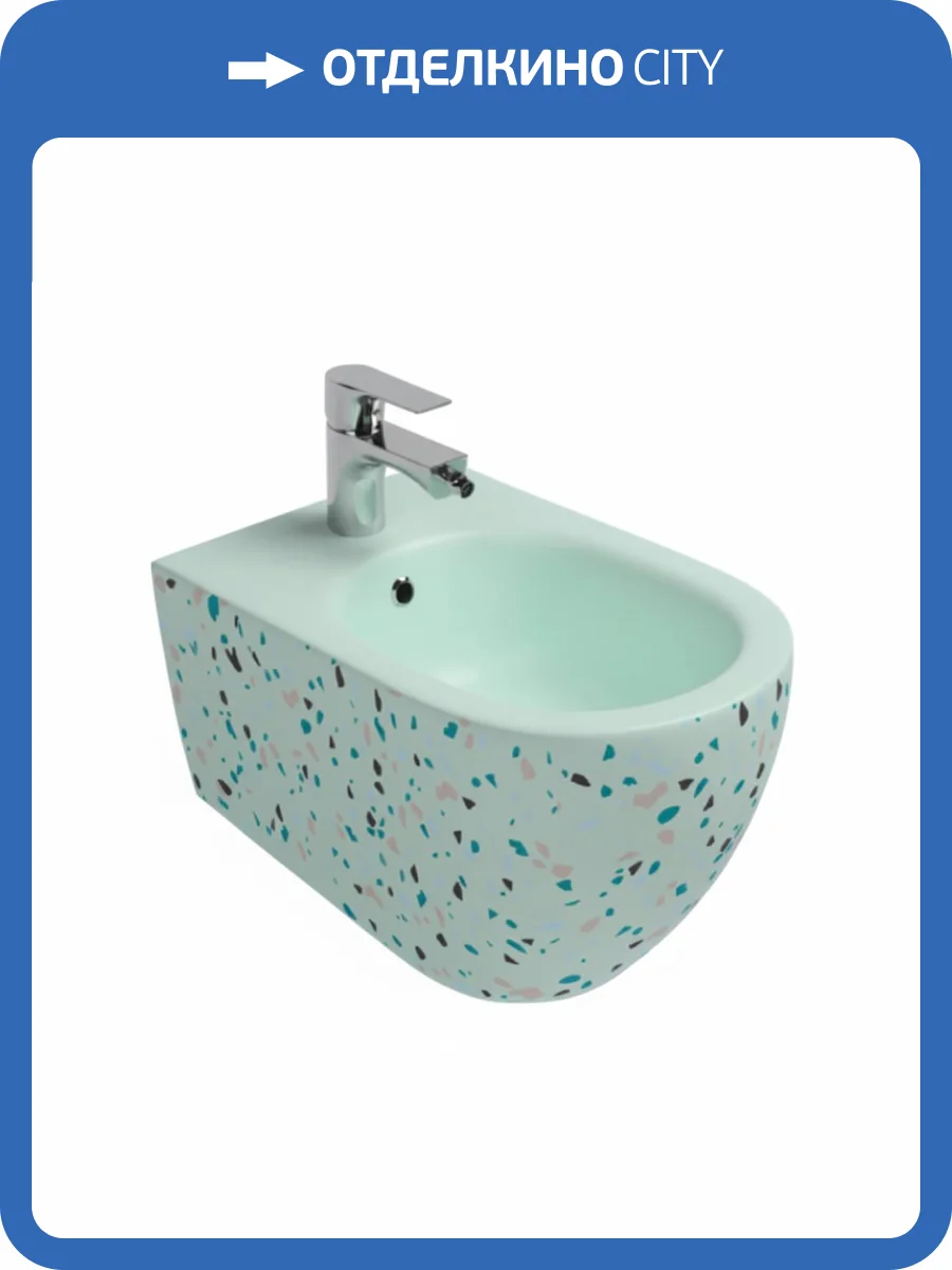 Биде подвесное Isvea Infinity 10NF41001SV-2T-TRZ мятно-зеленое матовое фото 3