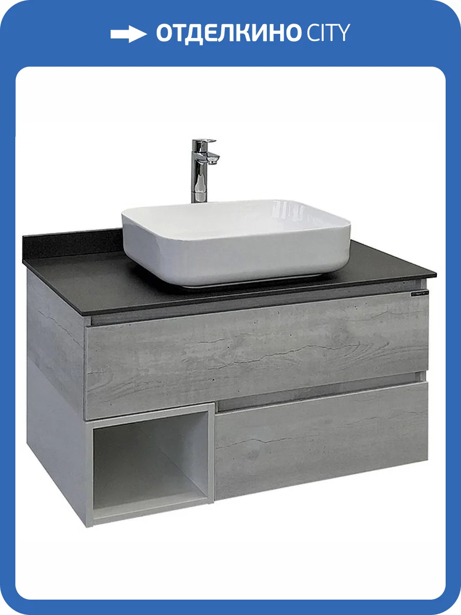 Тумба с раковиной Comforty Прага 90 00-00014424 дуб белый фото 10