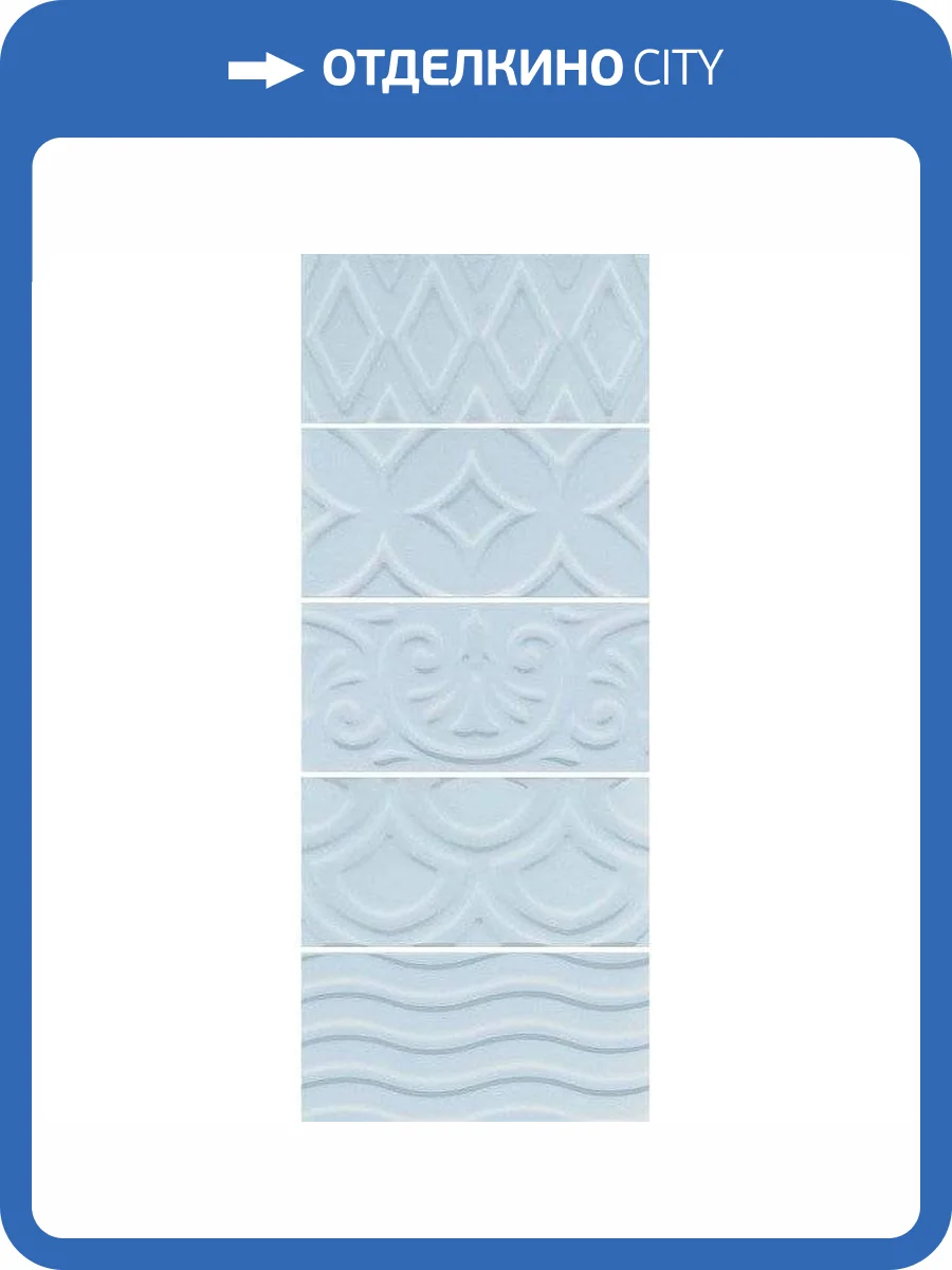 Керамическая плитка Kerama Marazzi Авеллино 16015 Голубой Структура Mix 7.4x15 фото 2