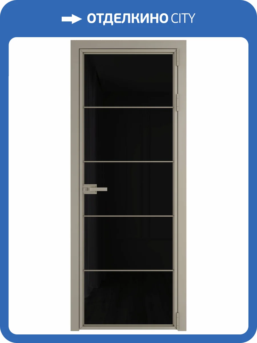Межкомнатная дверь Profil Doors 5 AX цвет профиля Никель матовый, стекло безопасное 6 мм черный триплекс 800x2000 фото 2