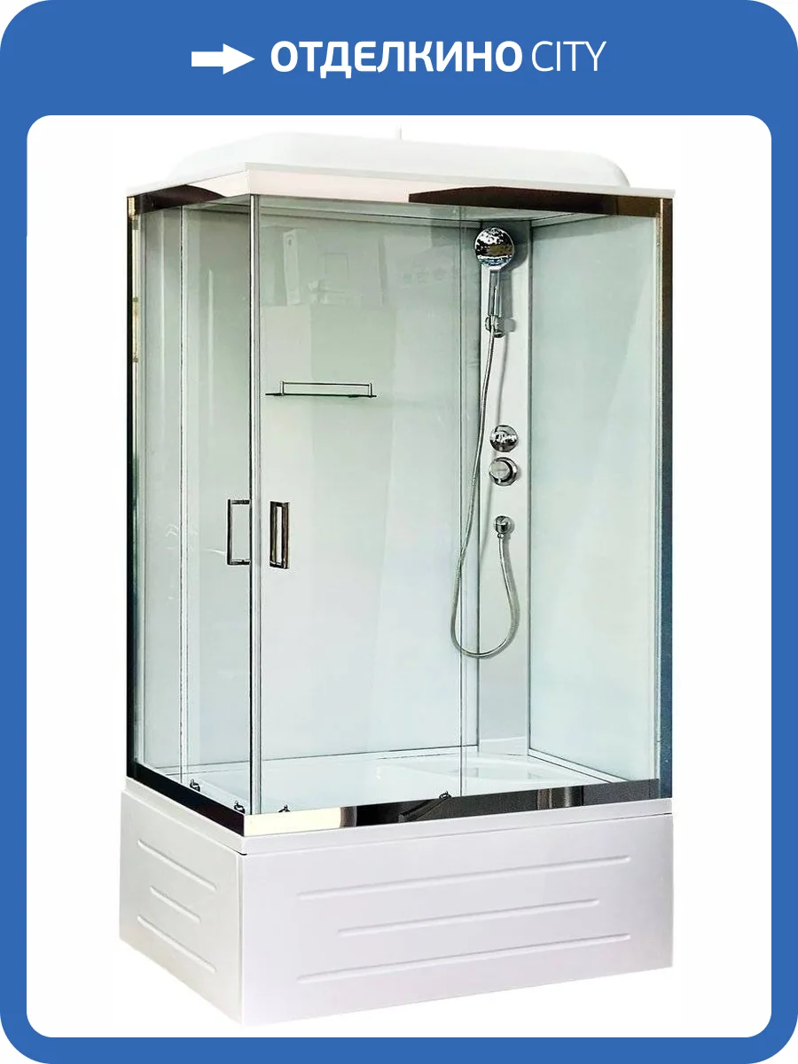 Душевая кабина Royal Bath BP RB8120BP5-WT-CH-R с высоким поддоном, с сиденьем фото 2