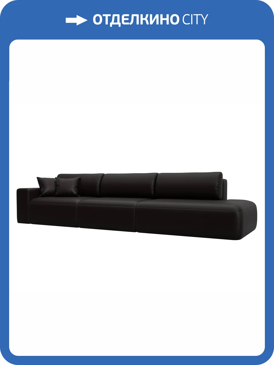 Прямой диван Лига Диванов Лига-036 НПБ Модерн Лонг 127690L GRIFON 12 коричневый, подлокотник слева фото 11