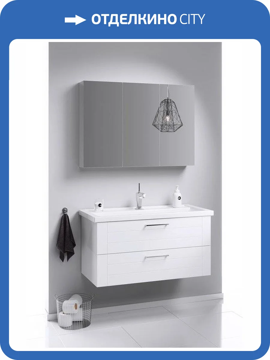 Тумба с раковиной Aqwella Manchester 100 подвесная фото 5