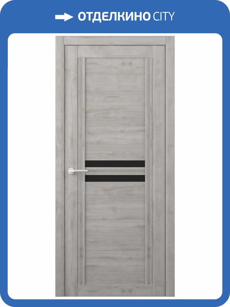 Межкомнатная дверь Albero Каролина остеклённая графит 600x2000 фото 2