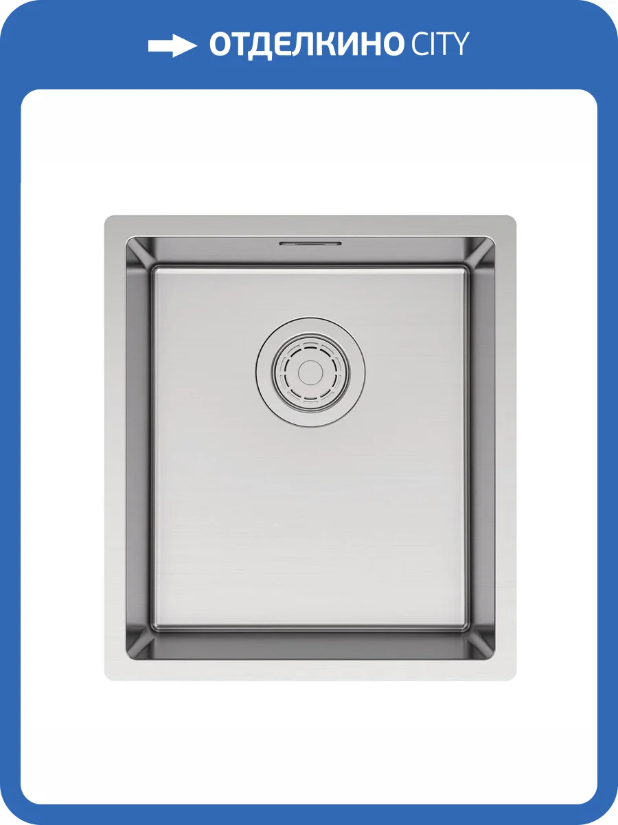 Мойка кухонная Paulmark Yuni 39 Uni YU39-BS Брашированная Сталь, 39x44 фото 4