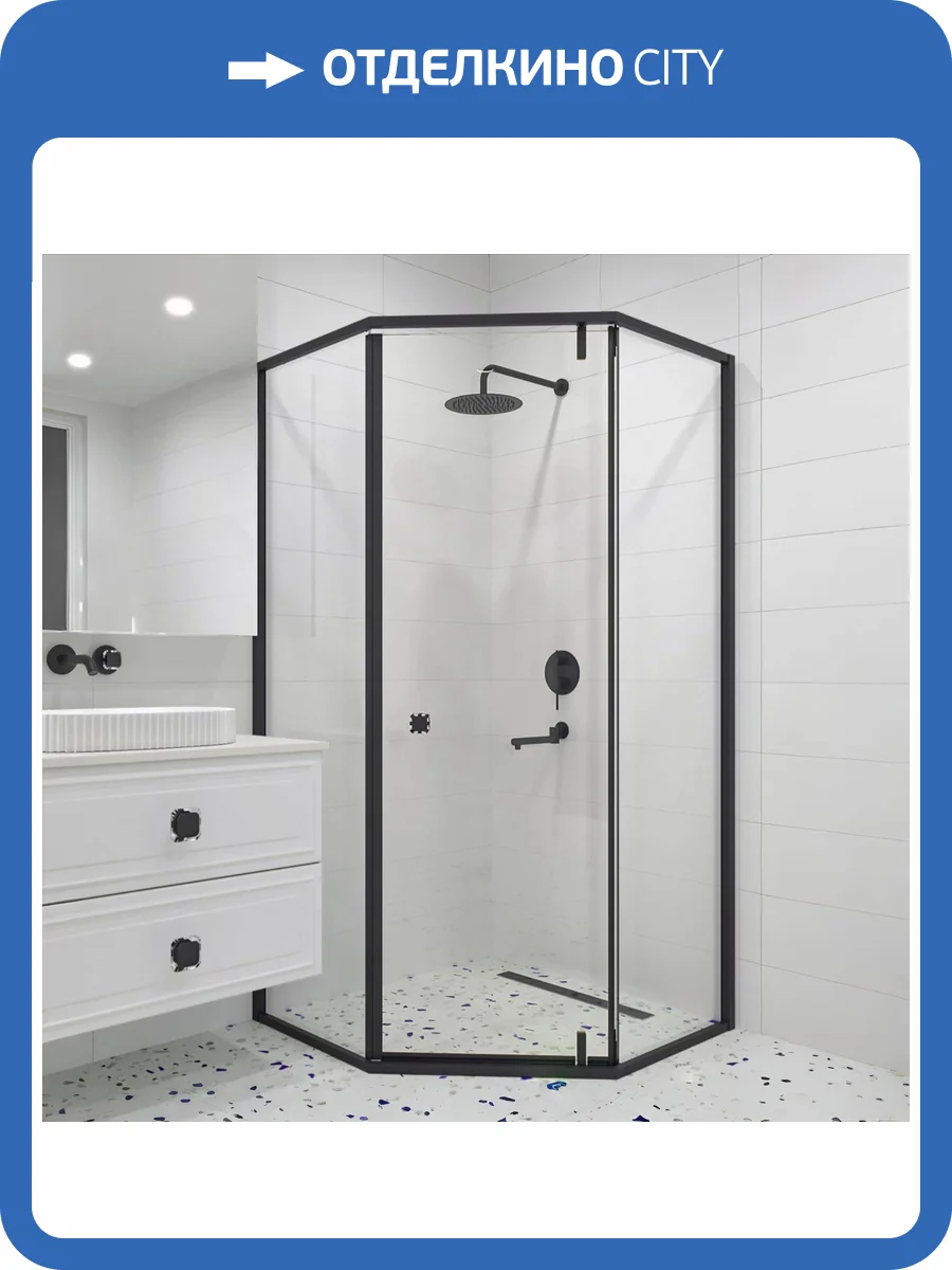 Душевой уголок RGW Hotel HO-088B 350608899-14 профиль черный, стекло прозрачное, 90x90x195 фото 5