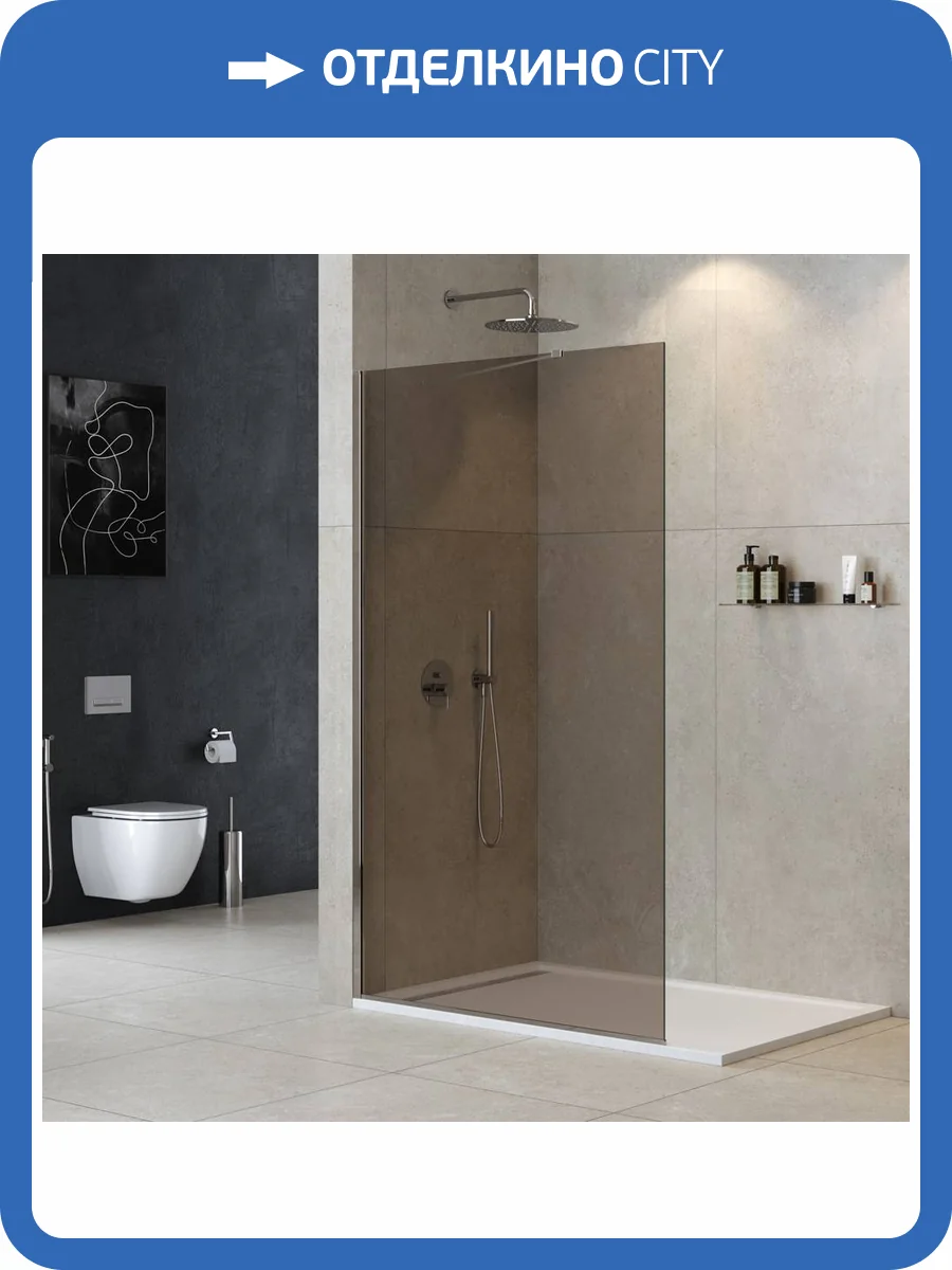 Душевая перегородка Cezares LIBERTA-L-1-TB-120-BR-Cr профиль хром, стекло бронза, 120x195 фото 4