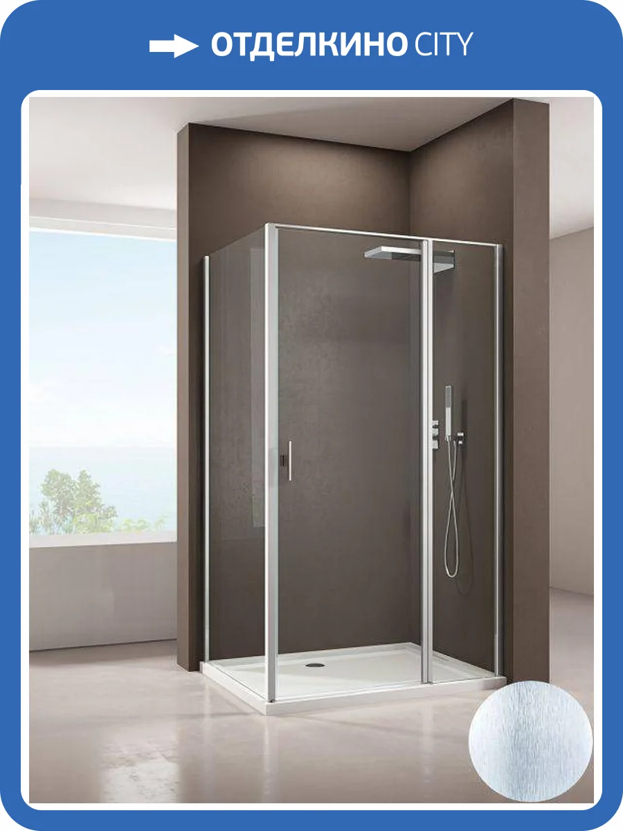 Душевой уголок Allen Brau Priority 3.31002.BA + 3.31014.BA профиль брашированное серебро, 900x800 фото 3