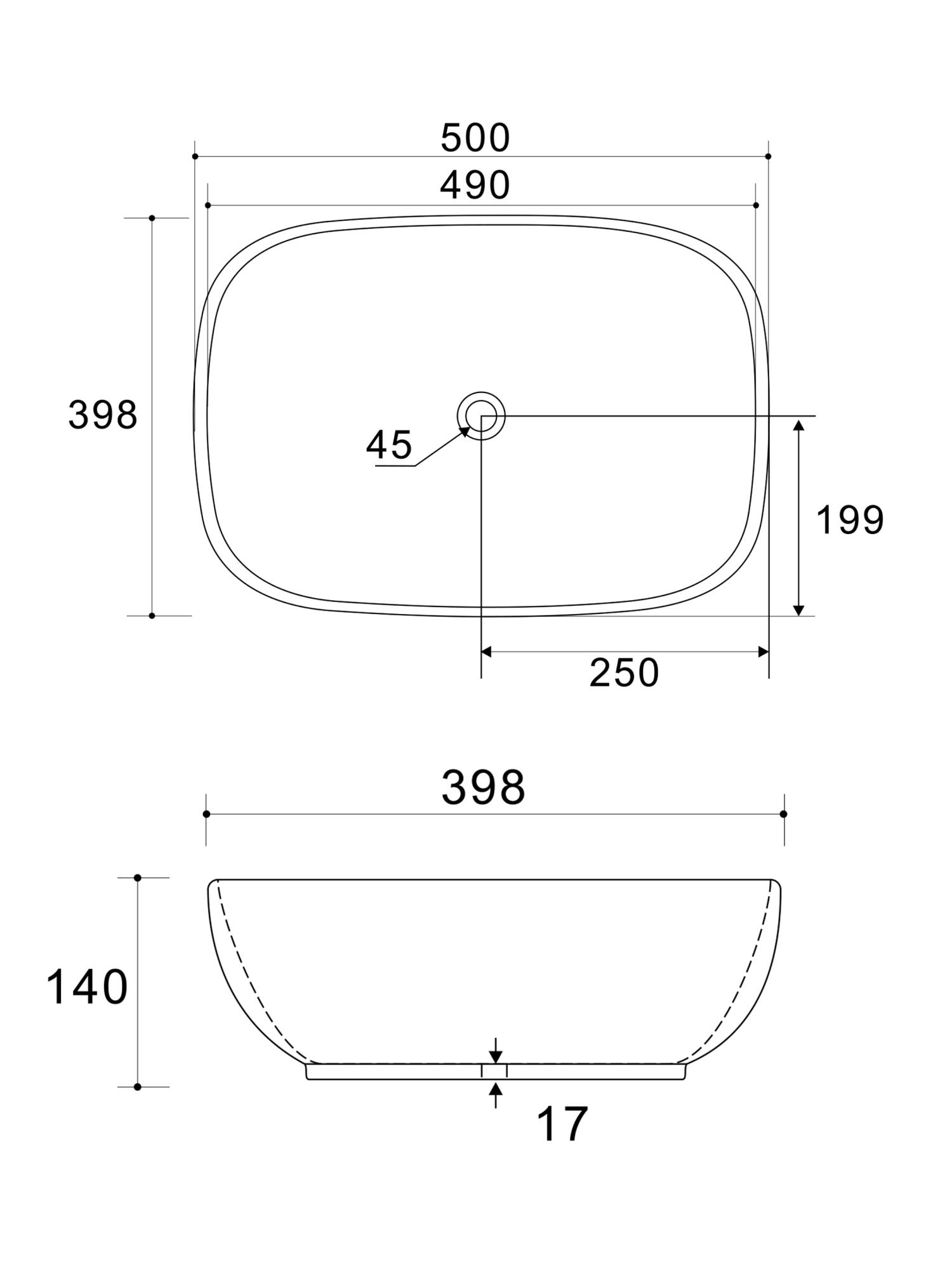 Раковина Wonzon & Woghand Tahoe WW-RN41286-MG серая матовая, 50 см фото 2