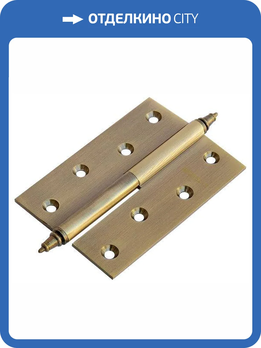 Петля латунная с коронкой левая Morelli Simple MB 100x70x3 AB L C бронза фото 3