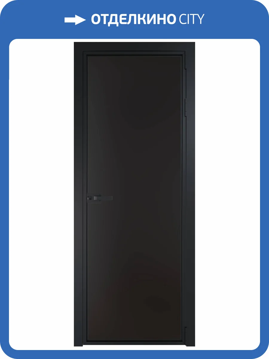 Межкомнатная дверь Profil Doors 1 AX цвет профиля Черный, стекло безопасное 6 мм монохром черный 800x2000 фото 2