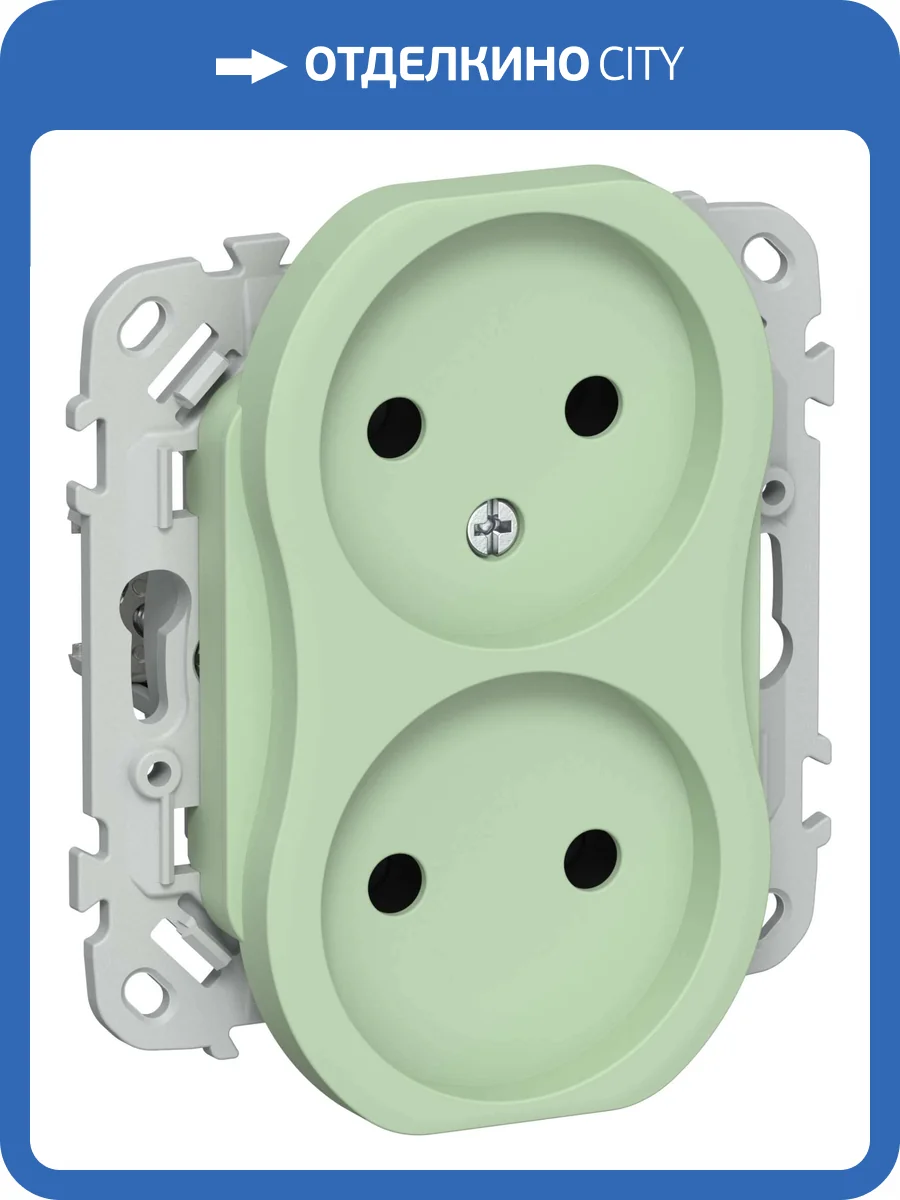 Розетка 2-местная IEK Flite FI-R20-10-1-K93 фисташковый фото 2