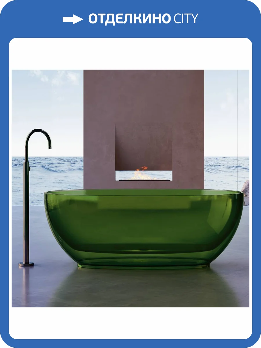 Прозрачная ванна Abber Kristall AT9703Emerald 170x78 зеленая фото 7
