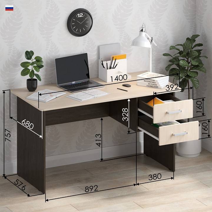 Стол письменный МФ Jazz СП 3ВМ СП-3ВМ Венге Дуб молочный фото 3