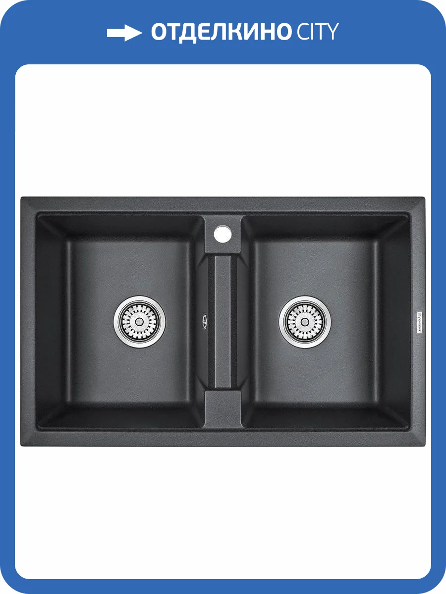 Мойка кухонная Paulmark Tandem PM238150-BL черная фото 5
