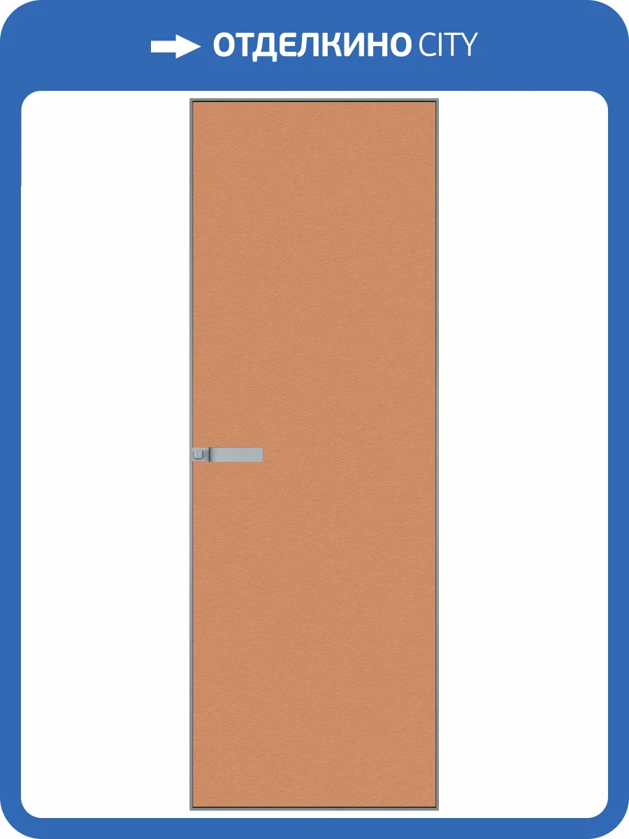 Межкомнатная дверь Profil Doors 1 AGN цвет профиля Серебро, алюминиевая панель медь 600x2000 фото 2