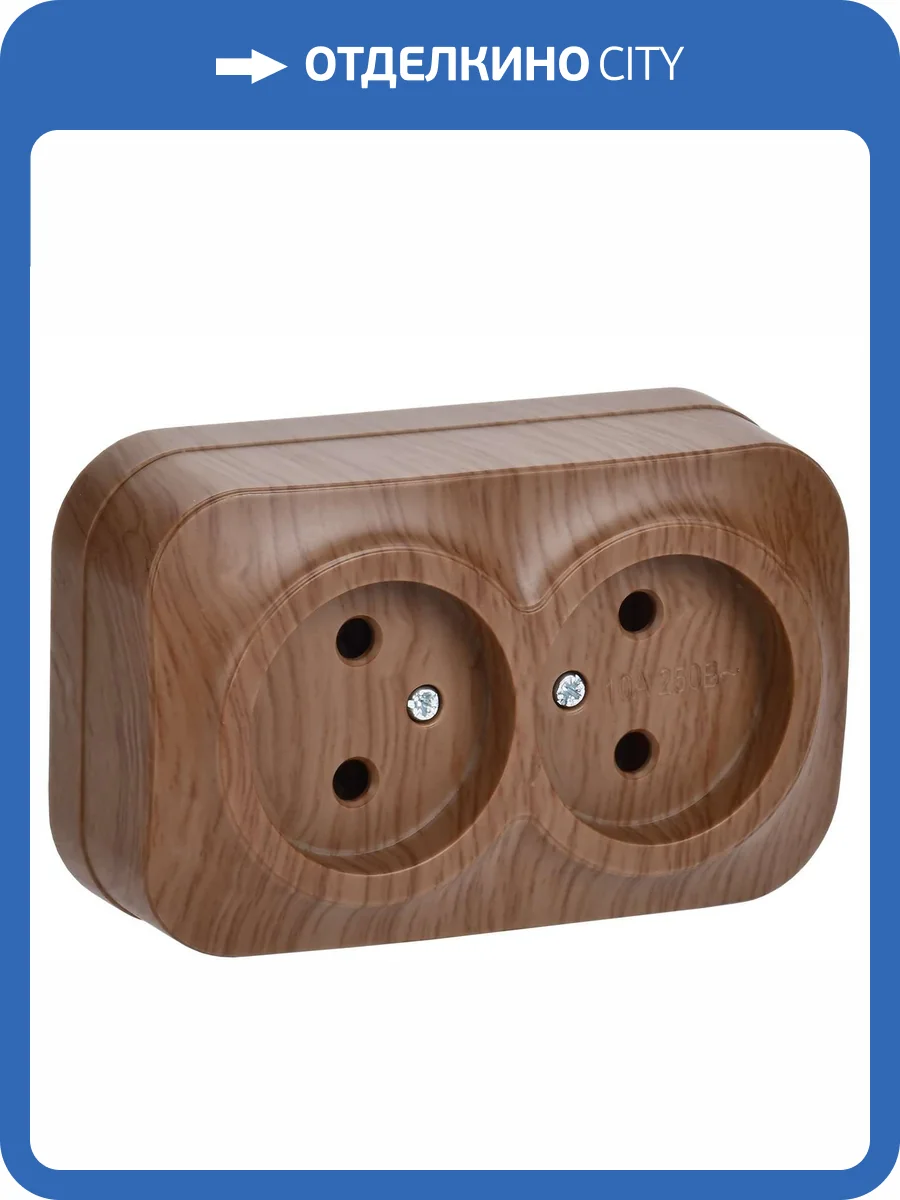 Розетка 2-местная IEK Glory ERH20-K24-10 дуб фото 3