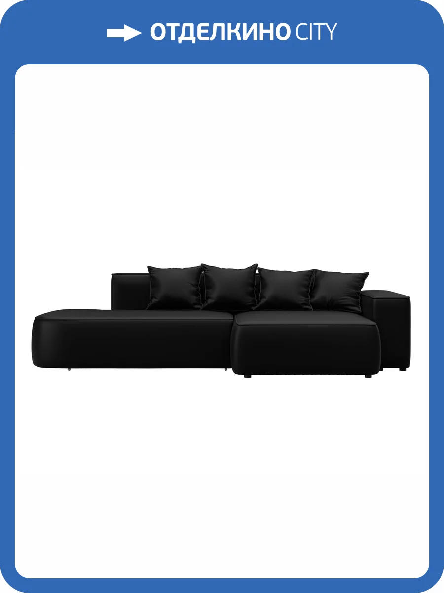 Диван угловой Лига Диванов Лига-065 129804 GRIFON 18 черный, угол правый фото 9
