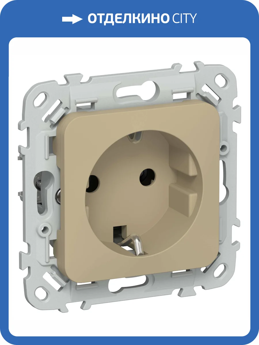 Розетка 1-местная с заземлением IEK Flite FI-R11-16-K59 хаки фото 2