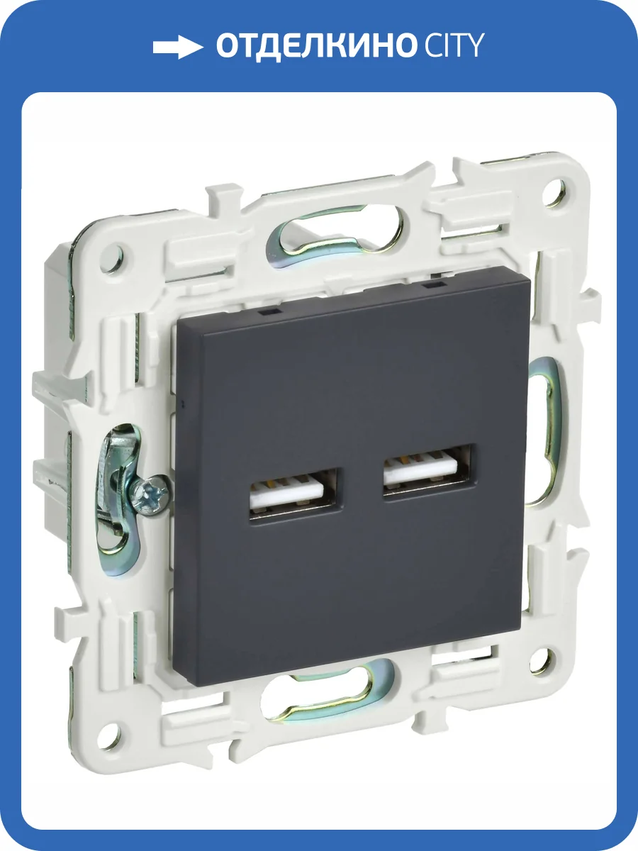 Розетка USB type A+A IEK Skandy SK-U21-D31-K53 графит фото 7