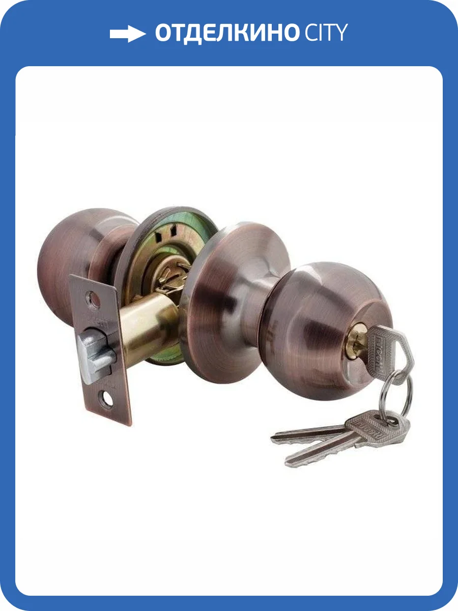 Дверная ручка Rucetti HK-01 L AC Ключ-фиксатор античная медь фото 2