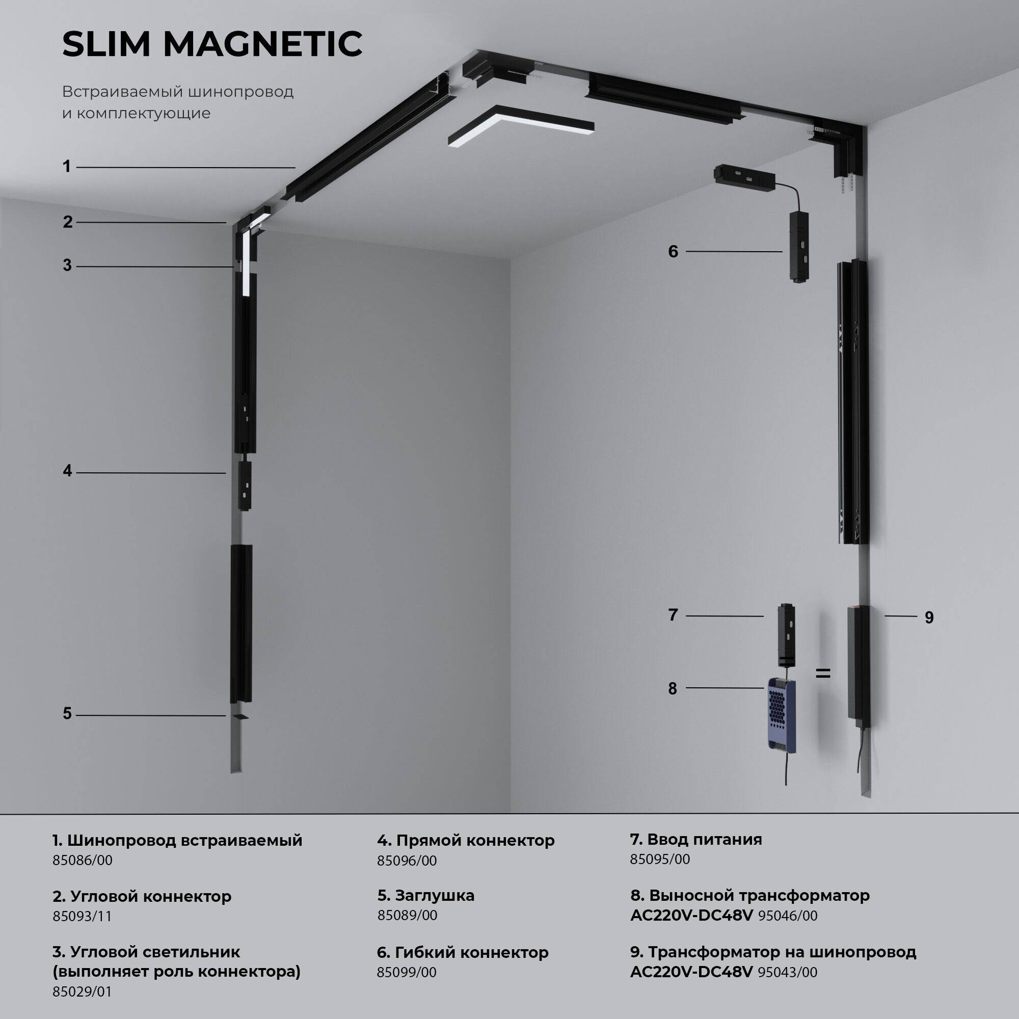 Магнитный трековый светодиодный светильник Elektrostandard Slim Magnetic 85172/01 4W 4000K Cally черный фото 8