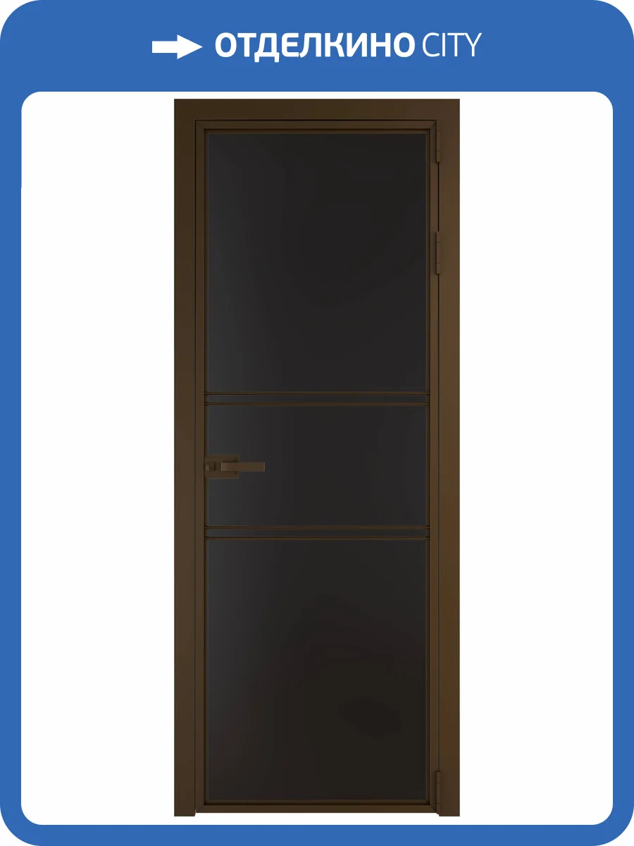 Межкомнатная дверь Profil Doors 2 AX цвет профиля Деорэ, стекло безопасное 6 мм монохром черный 600x2000 фото 2