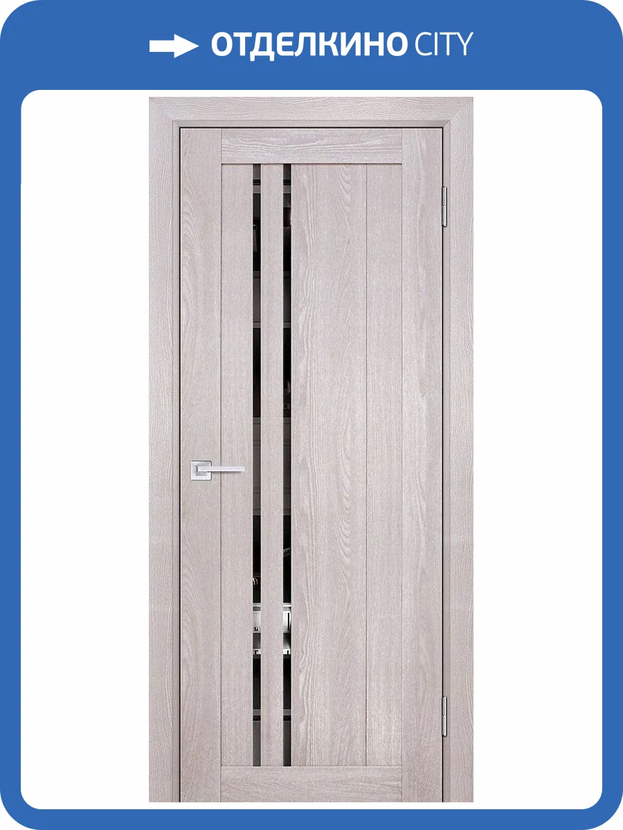 Межкомнатная дверь Profilo Porte экошпон PSK-10, остеклённая, зеркало, ривьера крем 900x2000 фото 2