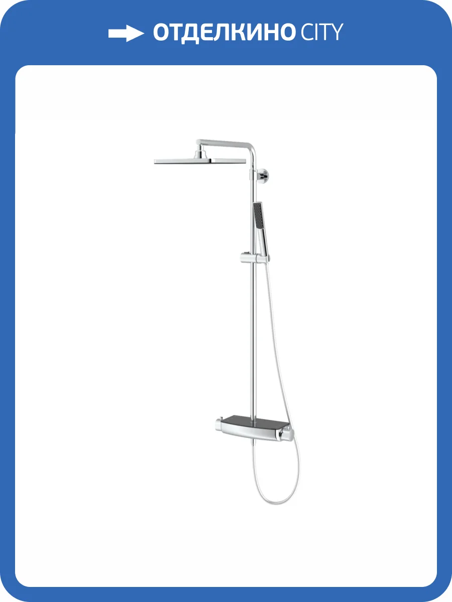 Душевая стойка Teska Mira DK2921C черное стекло, с термостатом фото 3