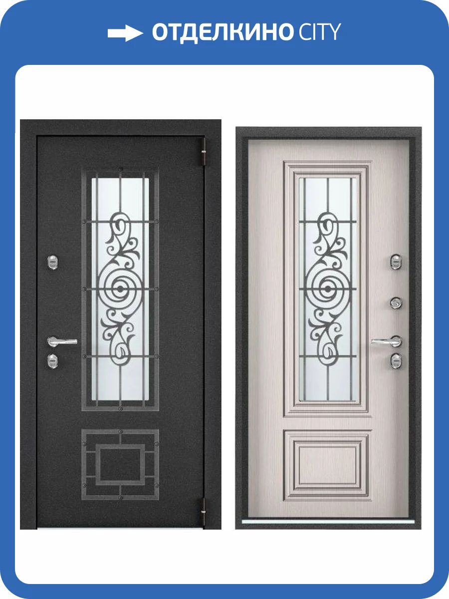 Входная стальная дверь Torex SNEGIR PRO-C MP 2680953 Темно-серый букле графит/Лиственница белая (арт. ПВХ Лиственница белая) 2000x880 фото 2