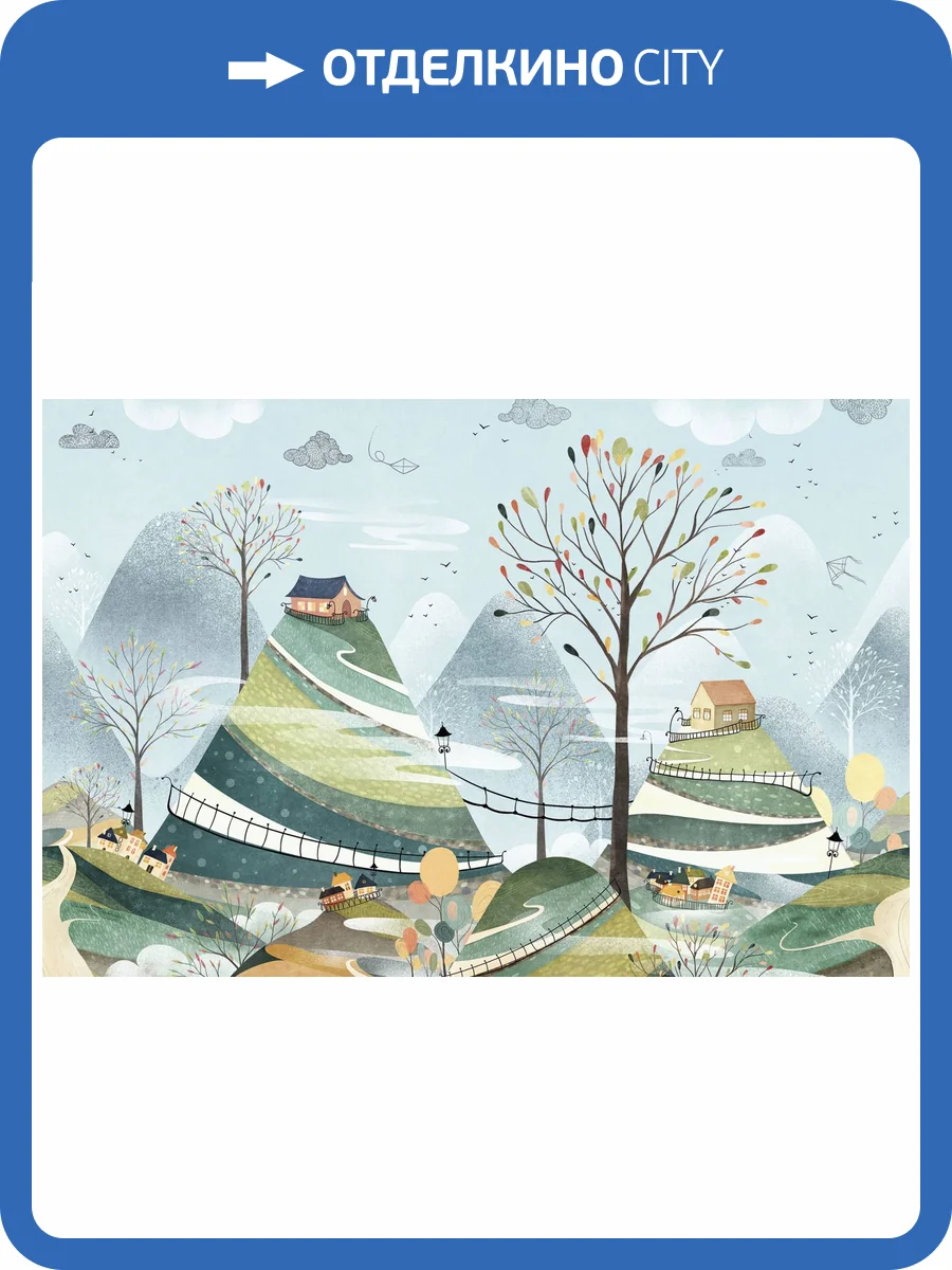 Фреска Ortograf Adventure 35273 Домики на холмах Кракелюр Серебро FK-S фото 2