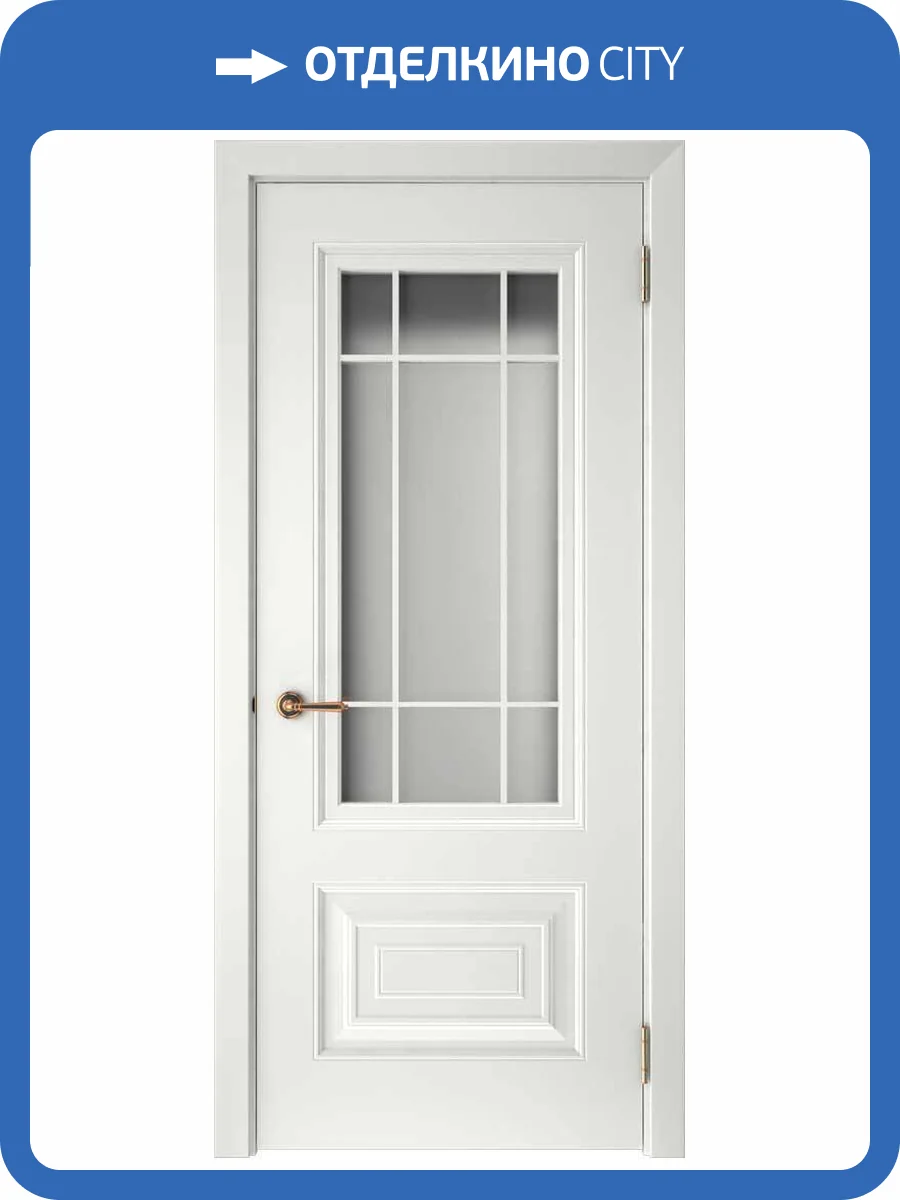 Межкомнатная дверь эмаль Текона СМАЛЬТА-46, остекленная, белый 600x2000 фото 2