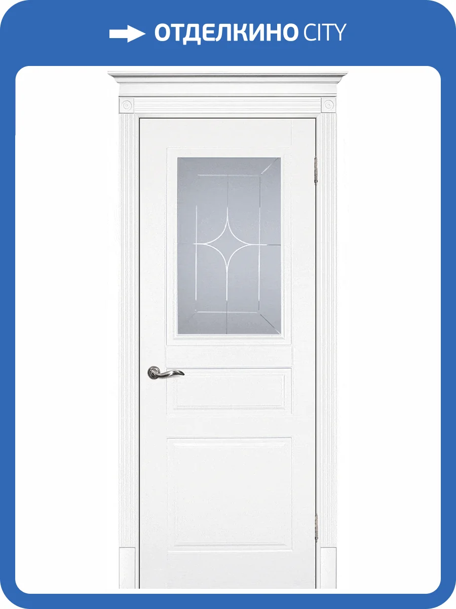 Межкомнатная дверь эмаль Текона СМАЛЬТА 01, остеклённая, белый 700x2000 фото 2