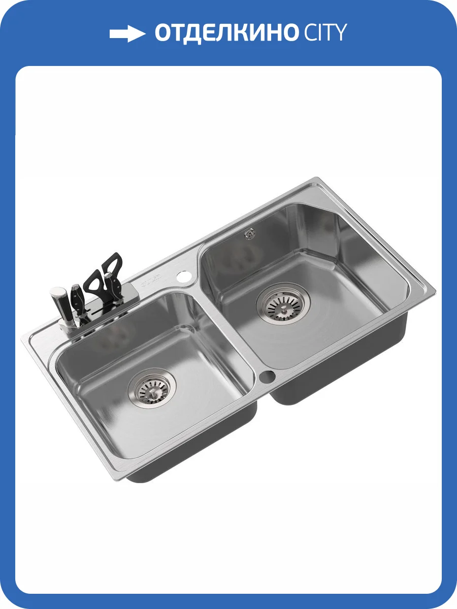 Мойка кухонная Oulin OL-H9910 с набором ножей фото 10