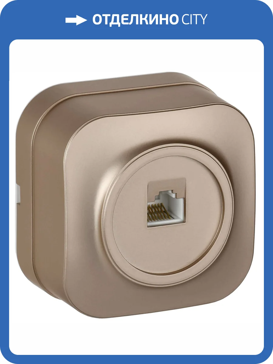 Розетка компьютерная RJ45 IEK Glory EKH10-K37M шампань матовый фото 3