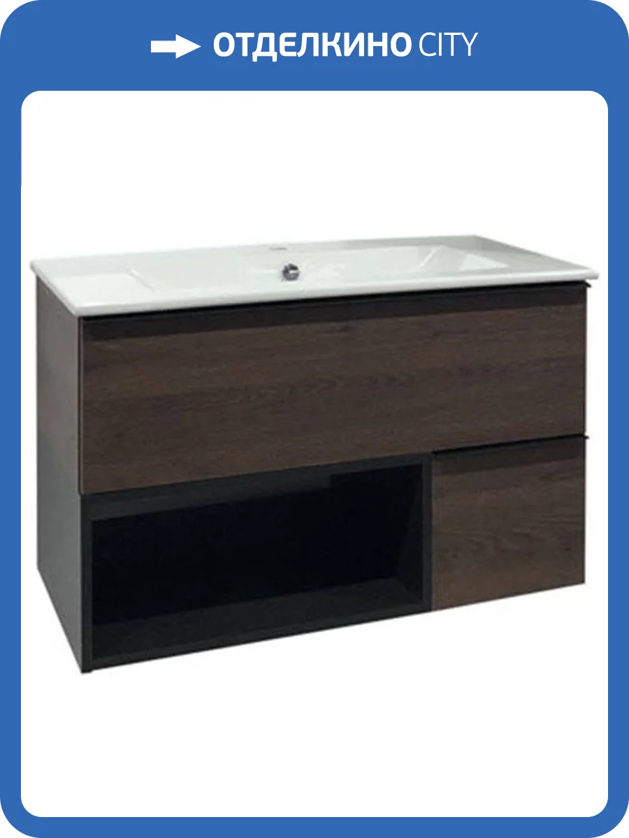 Тумба с раковиной Comforty Франкфурт-90 00004150657 дуб шоколадный фото 20