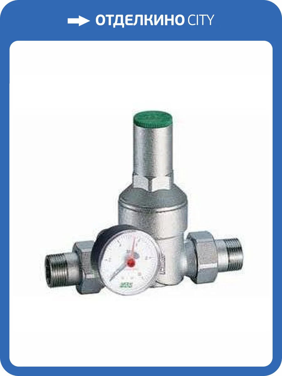 Редуктор FAR хромированный 1 1/4 (НР-НР), с манометром фото 2