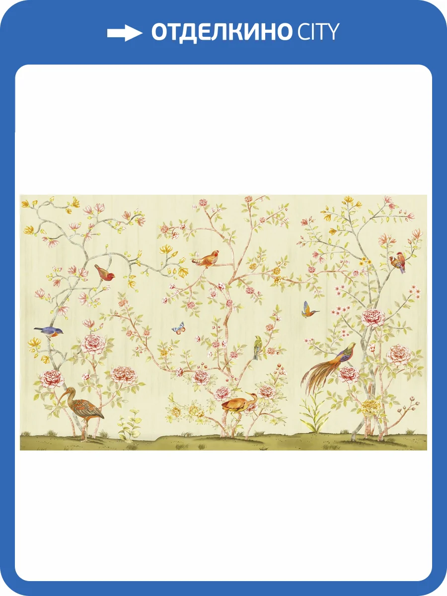 Бесшовные Eco обои Ortograf Flora 31271 Chinese garden yellow Ворс+ ОЕ+ фото 2