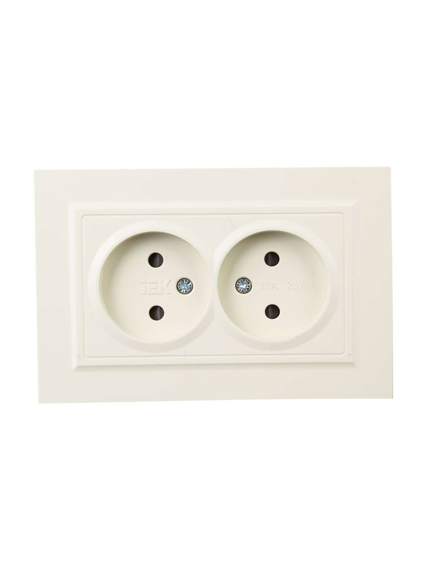 Розетка 2-местная с защитными шторками IEK Brite BR-R23-10-K10-F бежевый фото 5