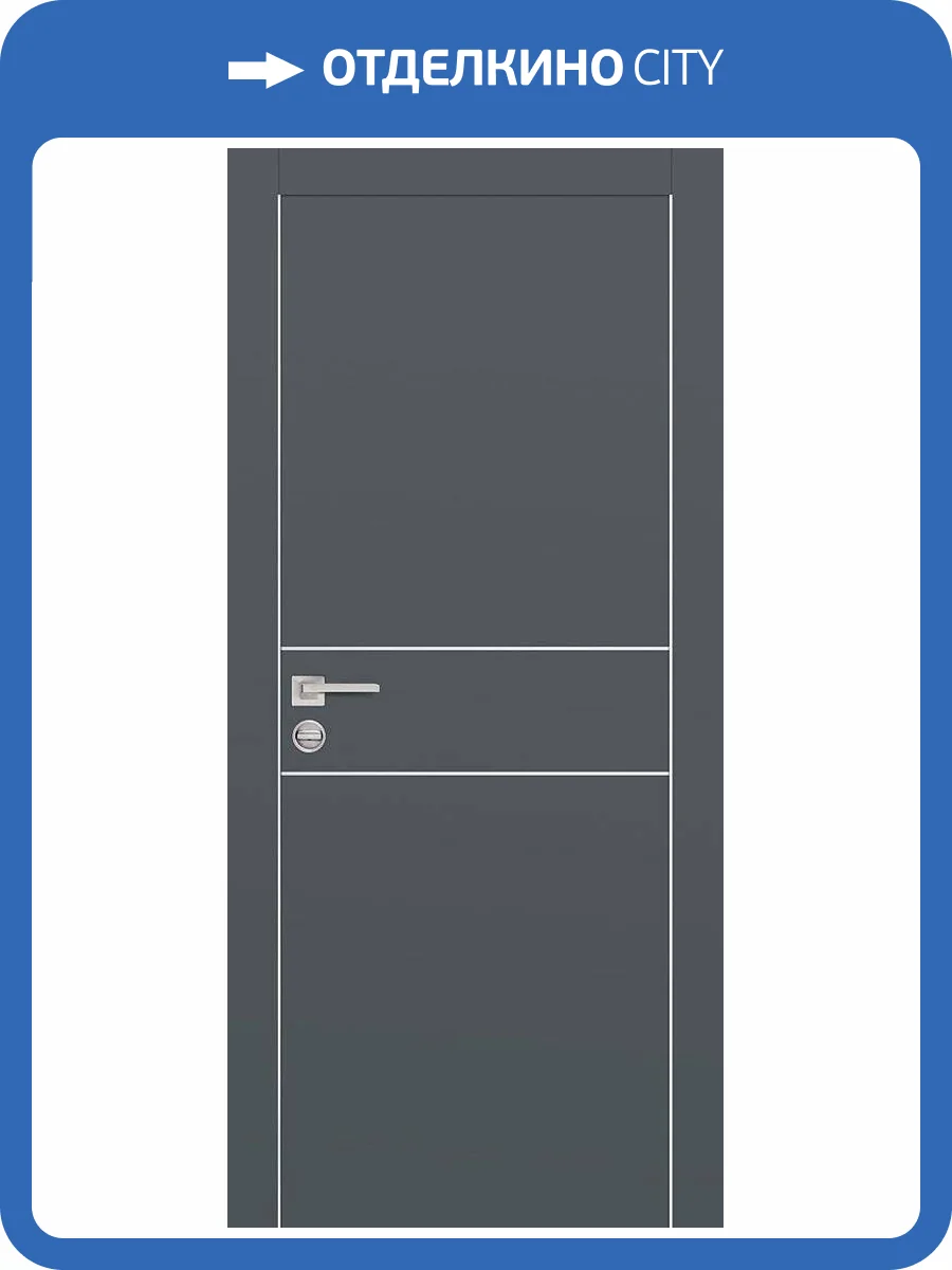 Межкомнатная дверь Profilo Porte экошпон PX-15, глухая, графит 900x2000 фото 2