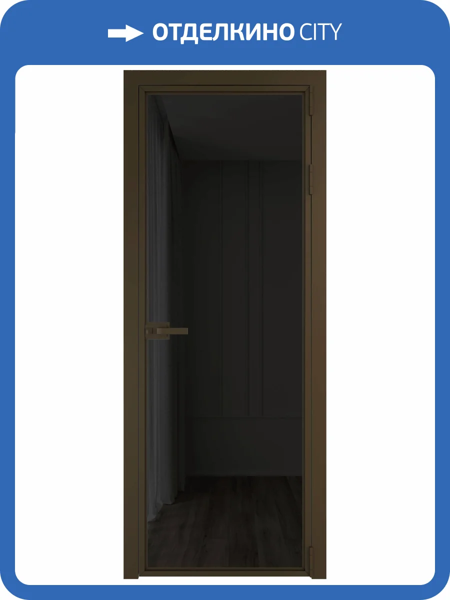 Межкомнатная дверь Profil Doors 1 AX цвет профиля Деорэ, стекло безопасное 6 мм черное тонированное 700x2000 фото 2