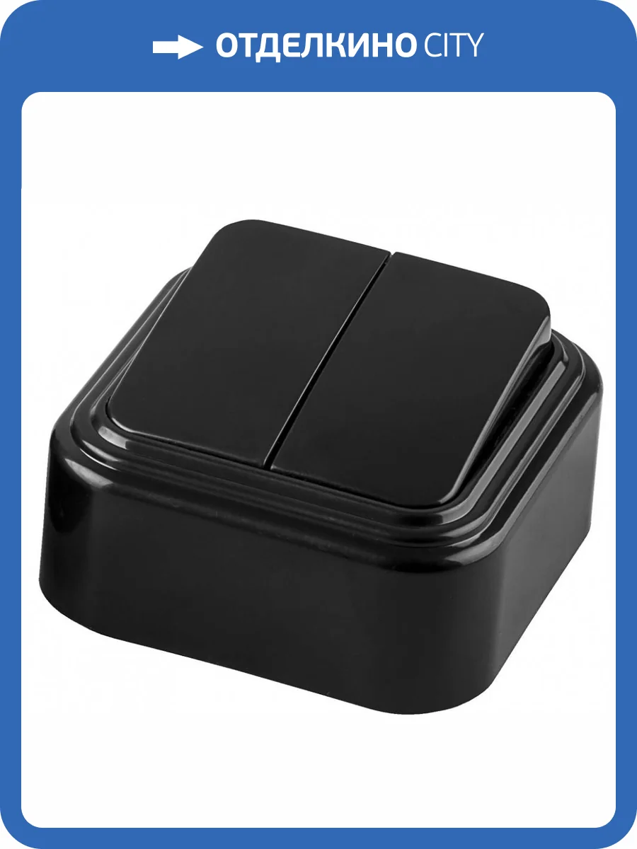 Выключатель 2-клавишный открытой установки Stekker Брест 32745 фото 2