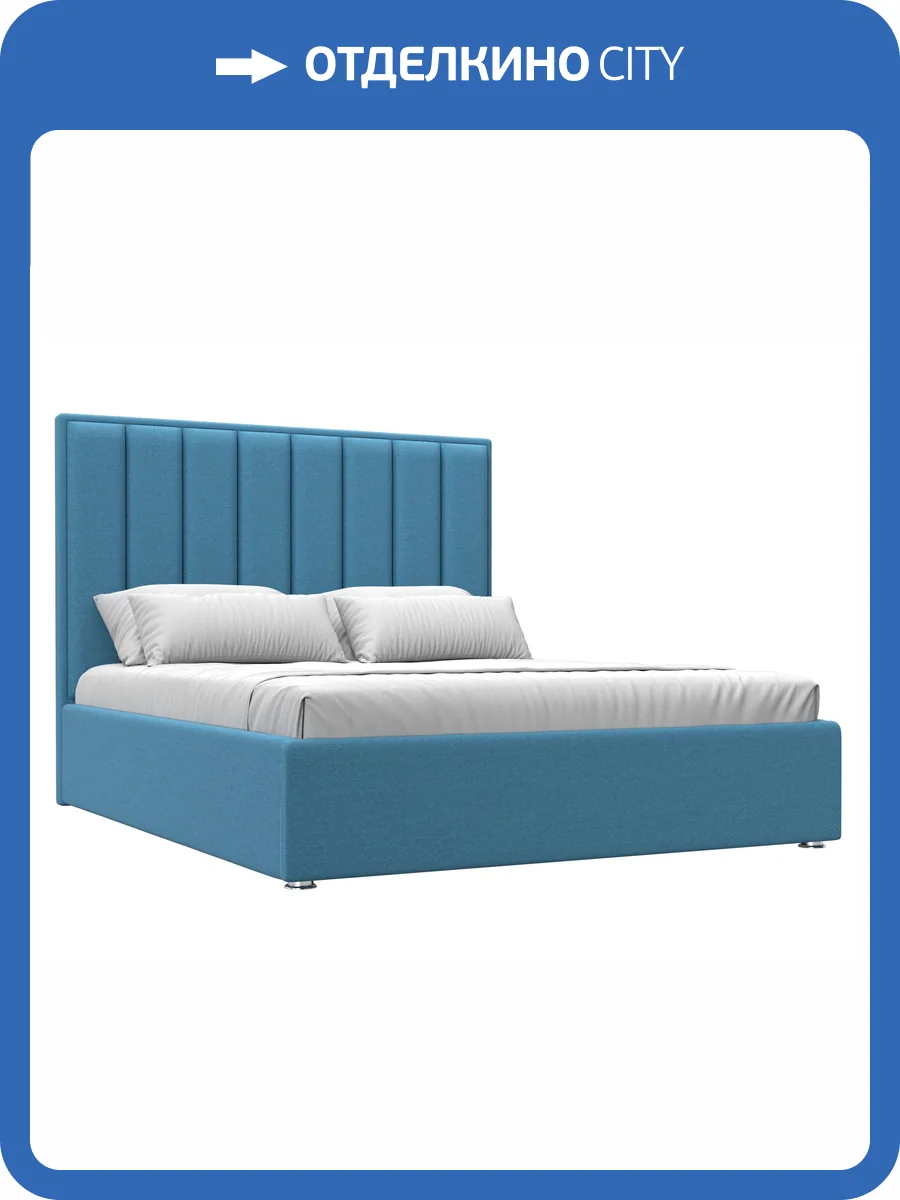 Интерьерная кровать Лига Диванов Афродита 123585 амур голубой, рогожка 160x200 фото 7